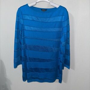 Misook Horizontal Tonal Knit Tunic Medium